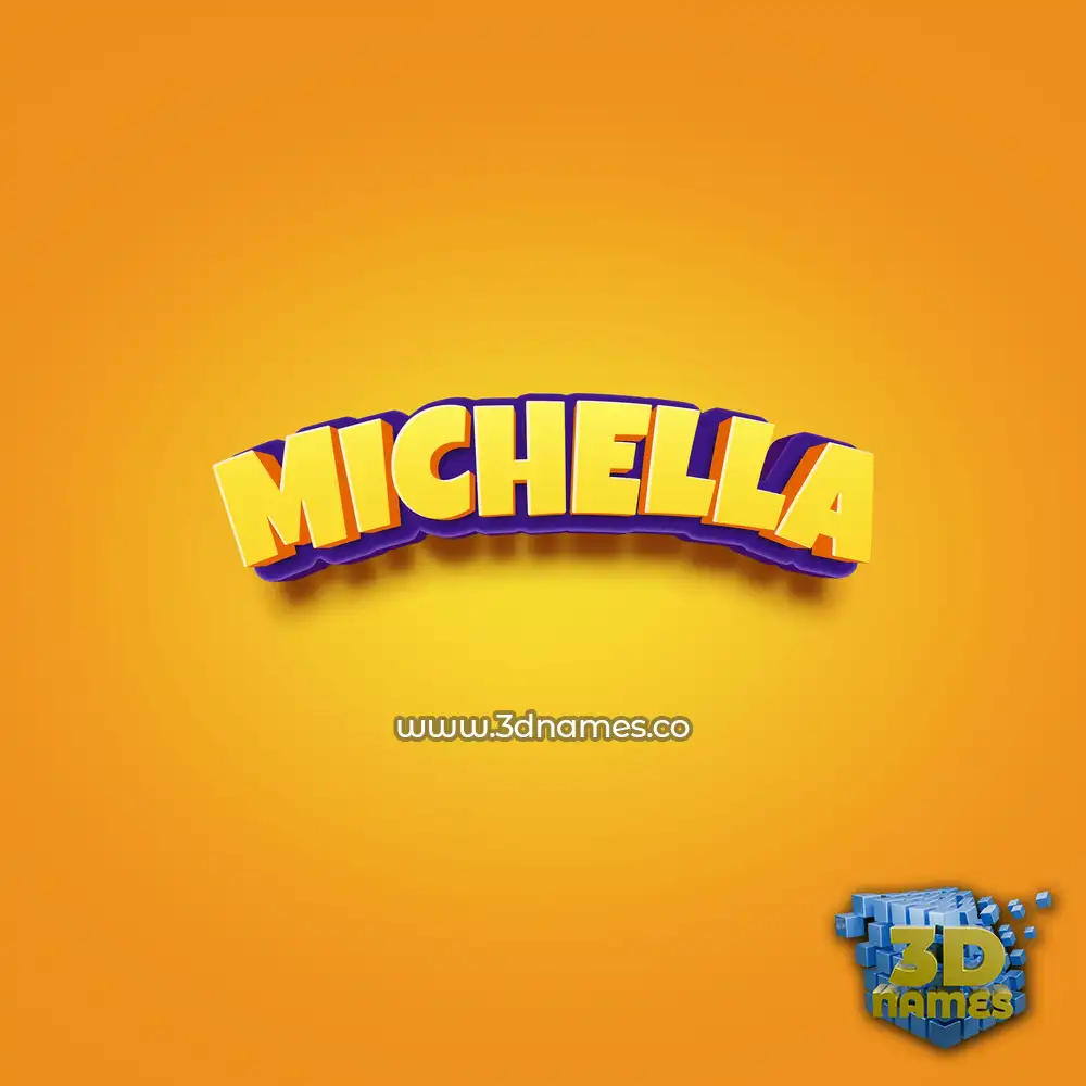 michella in Orange Toon style - 3D name wallpaper