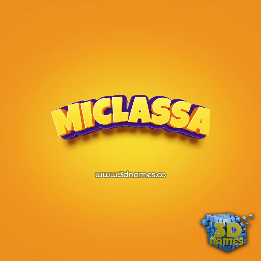 miclassa in Orange Toon style - 3D name wallpaper