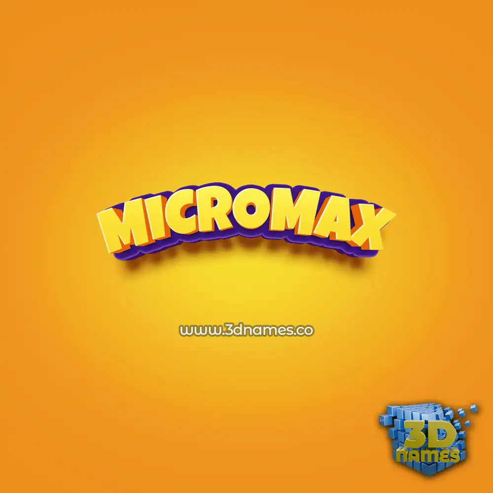 micromax in Orange Toon style - 3D name wallpaper