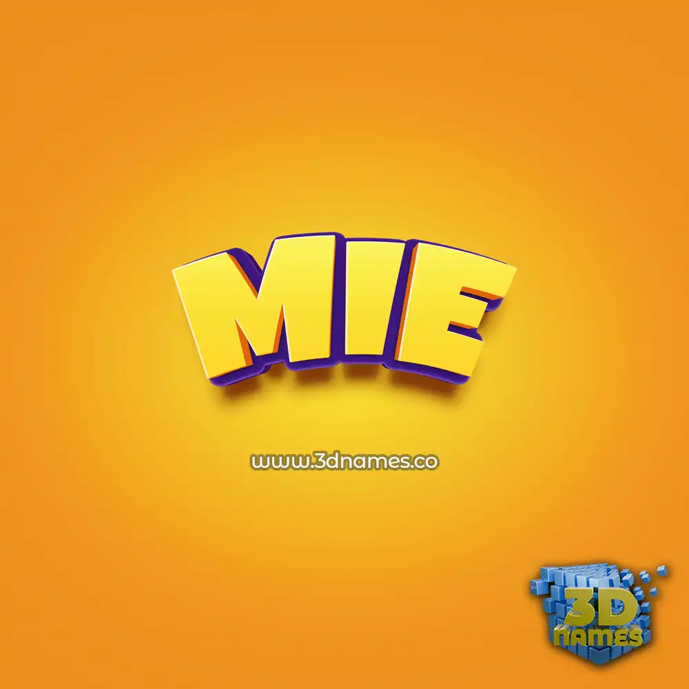 mie in Orange Toon style - 3D name wallpaper