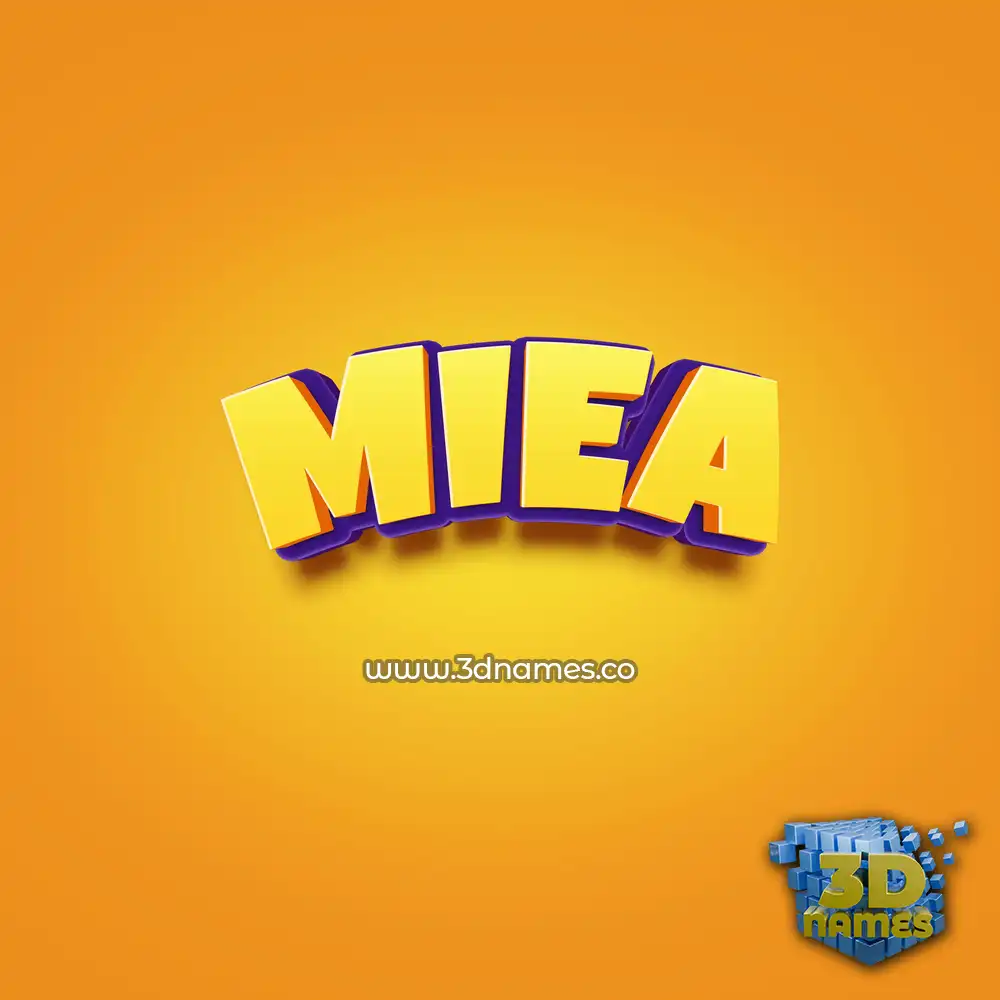 miea in Orange Toon style - 3D name wallpaper