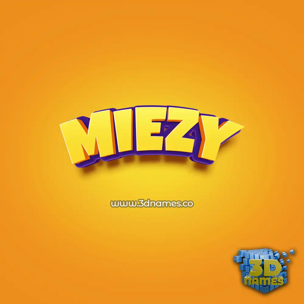 miezy in Orange Toon style - 3D name wallpaper