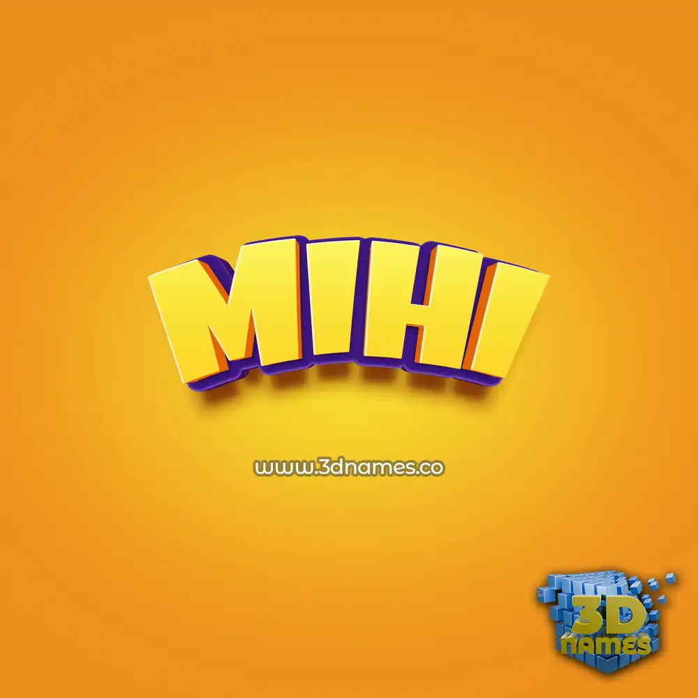 mihi in Orange Toon style - 3D name wallpaper