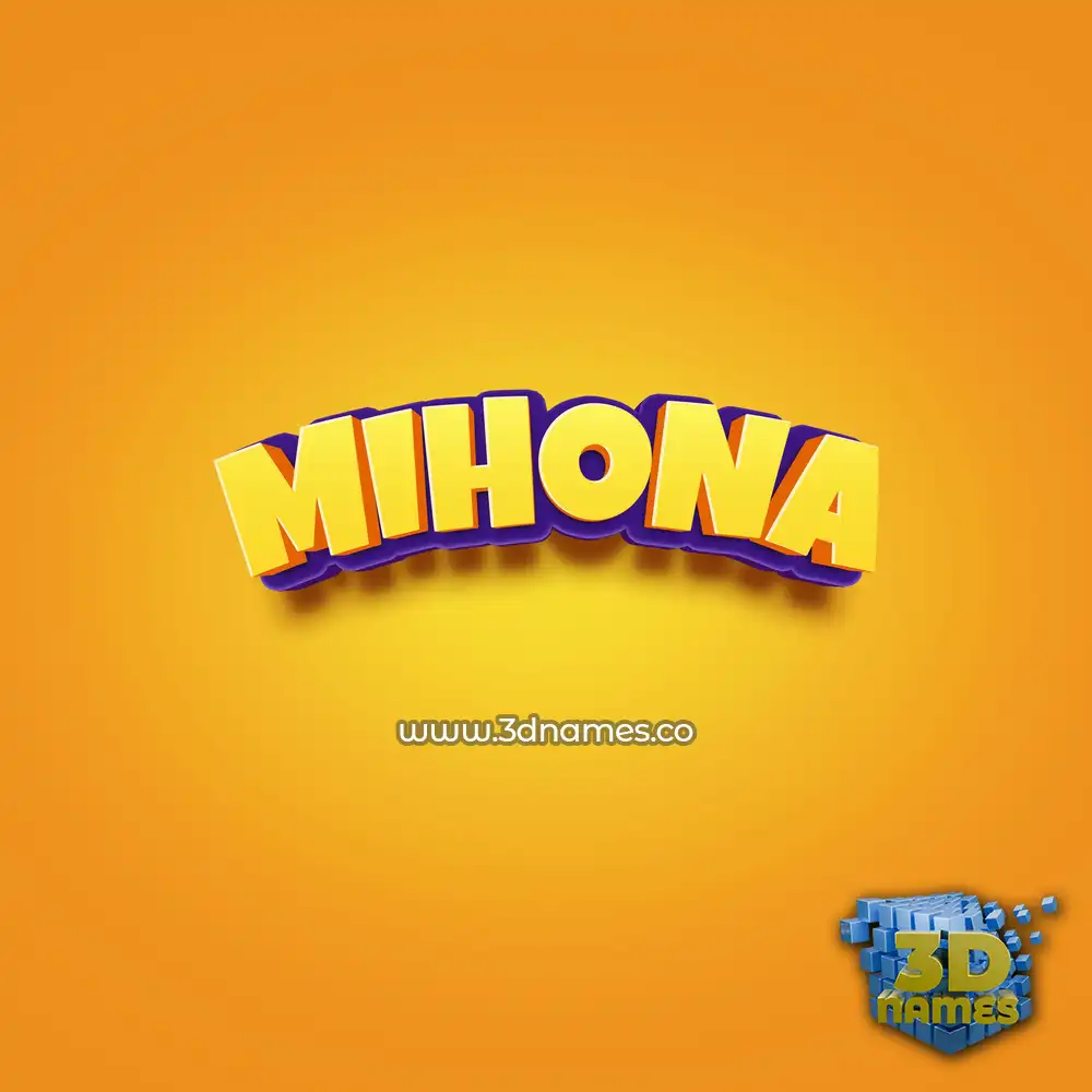 mihona in Orange Toon style - 3D name wallpaper