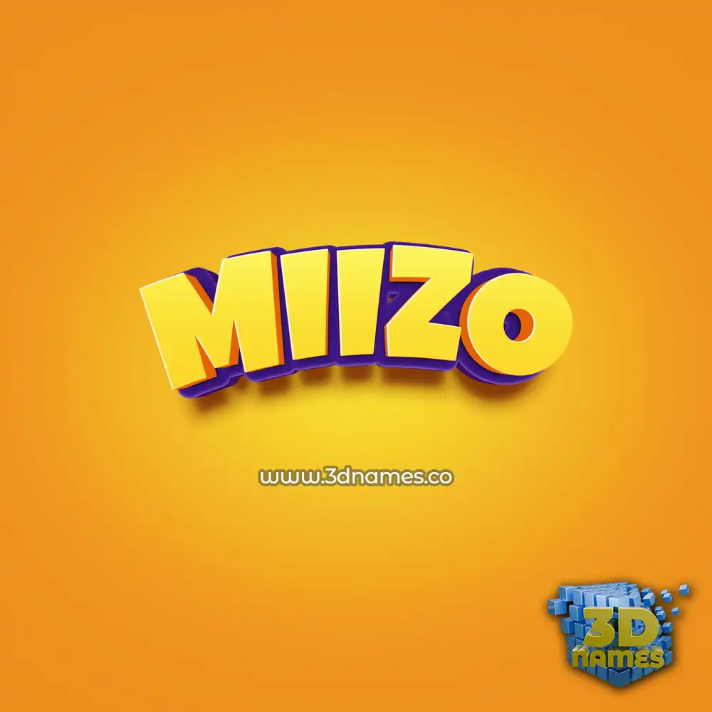 miizo in Orange Toon style - 3D name wallpaper