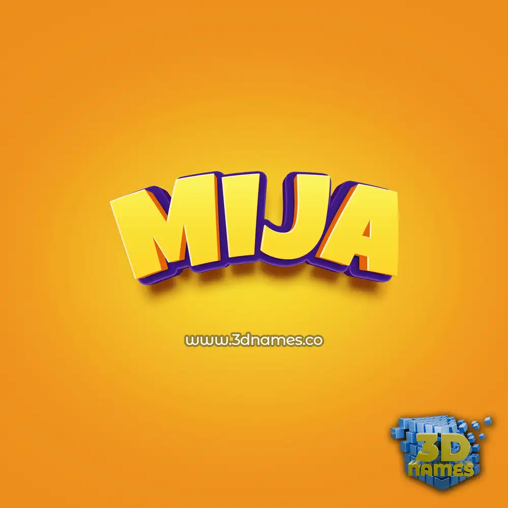 mija in Orange Toon style - 3D name wallpaper