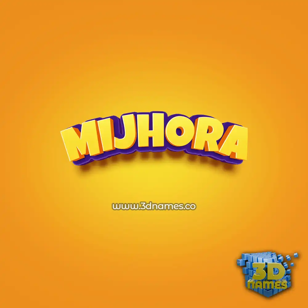 mijhora in Orange Toon style - 3D name wallpaper