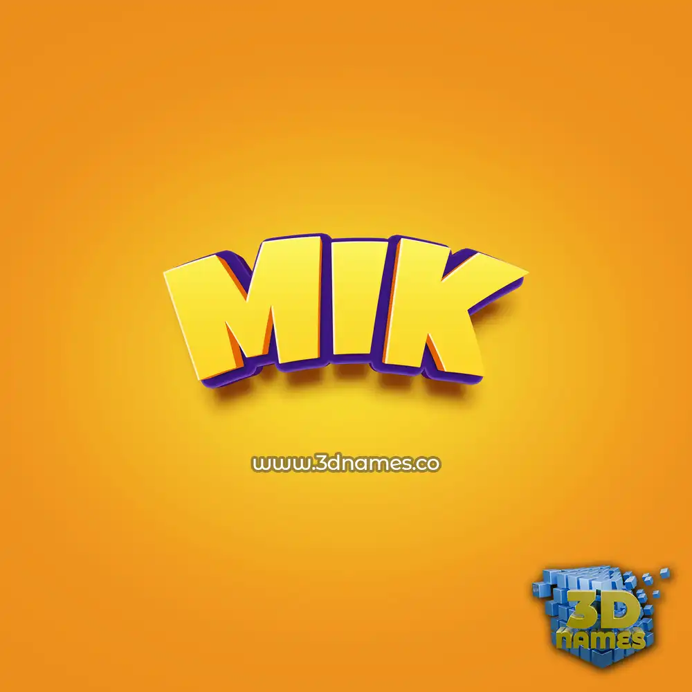 mik in Orange Toon style - 3D name wallpaper