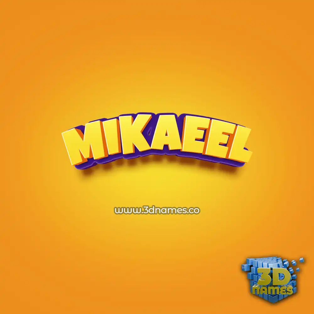 mikaeel in Orange Toon style - 3D name wallpaper