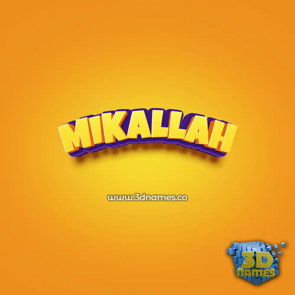 mikallah in Orange Toon style - 3D name wallpaper