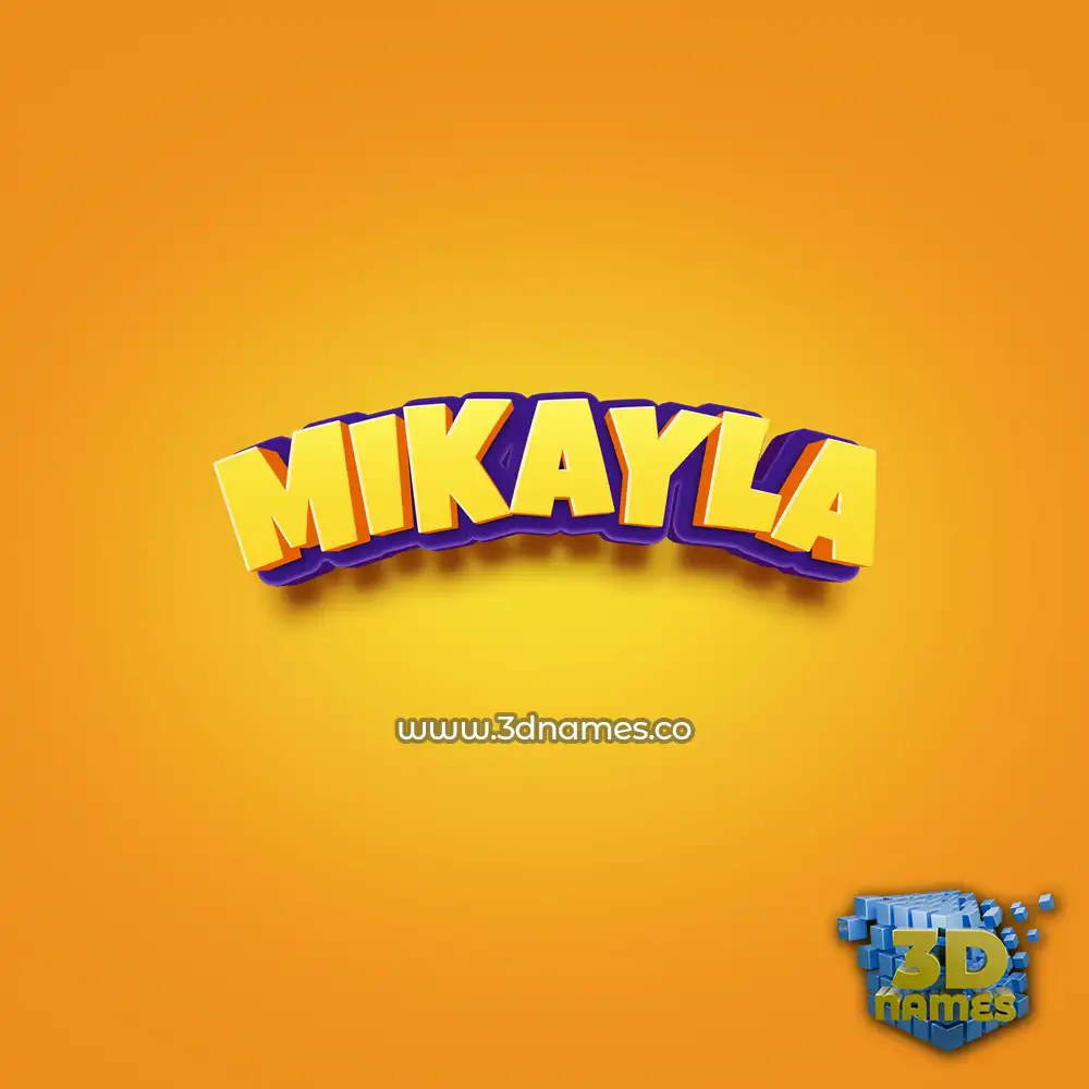 mikayla in Orange Toon style - 3D name wallpaper