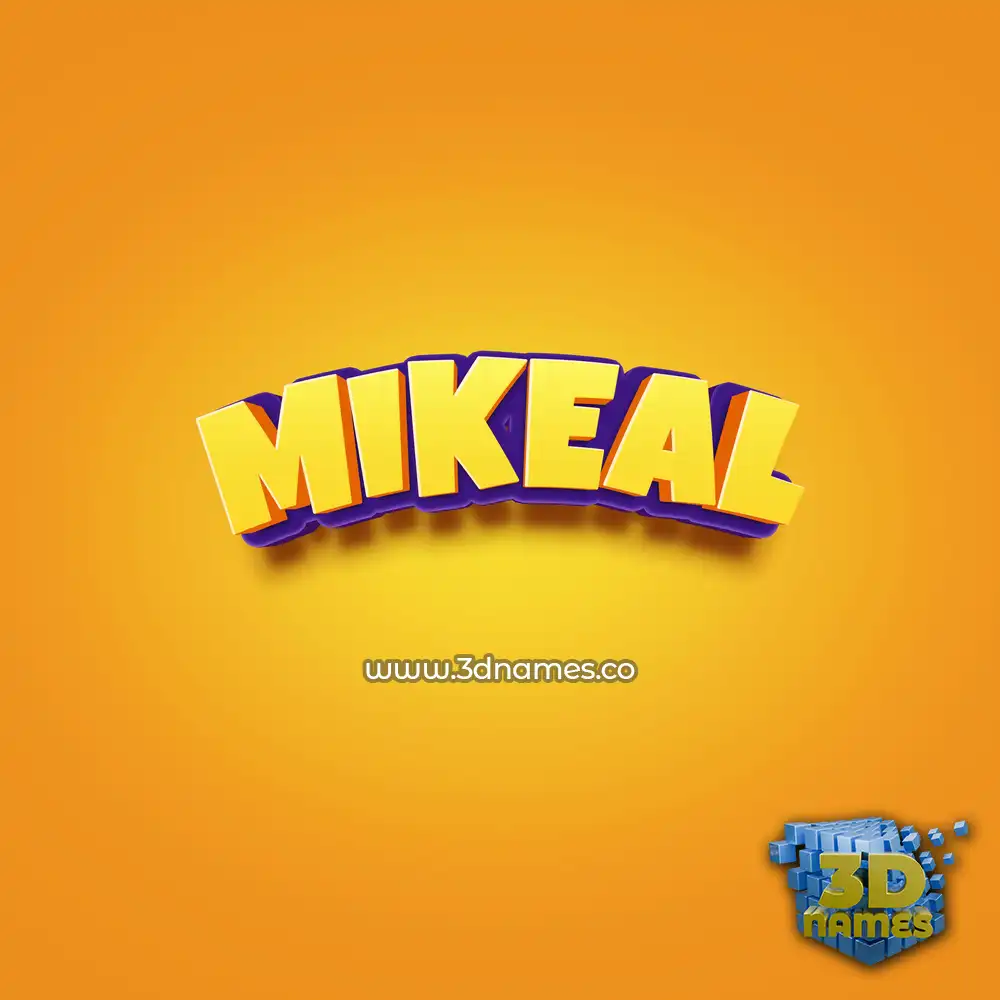 mikeal in Orange Toon style - 3D name wallpaper