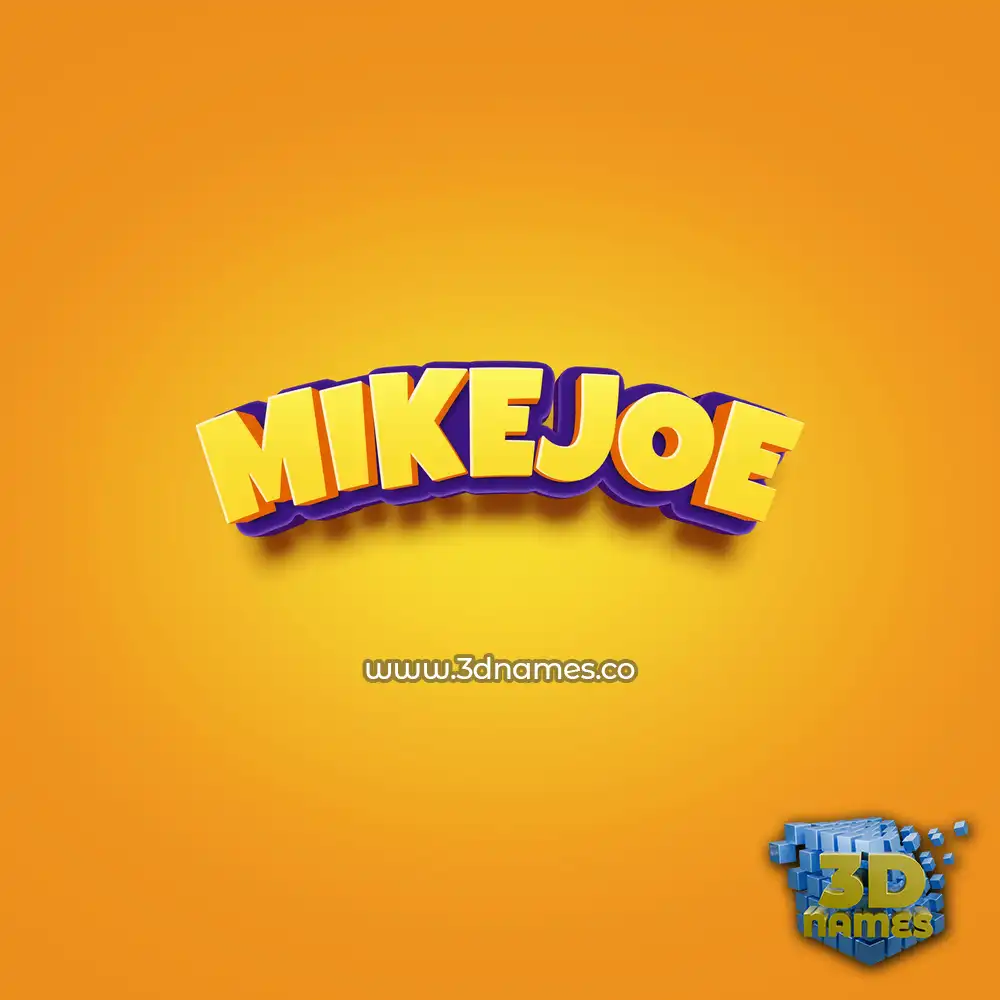 mikejoe in Orange Toon style - 3D name wallpaper