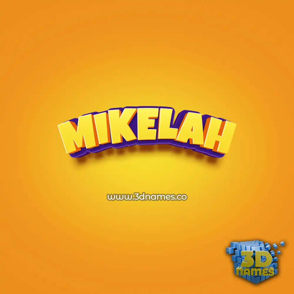 mikelah in Orange Toon style - 3D name wallpaper