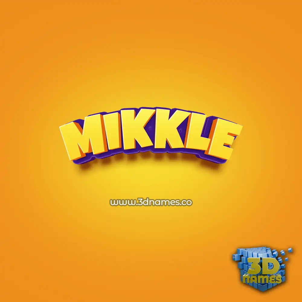 mikkle in Orange Toon style - 3D name wallpaper