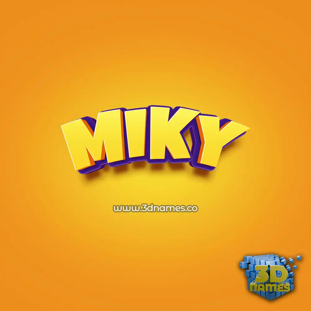 miky in Orange Toon style - 3D name wallpaper