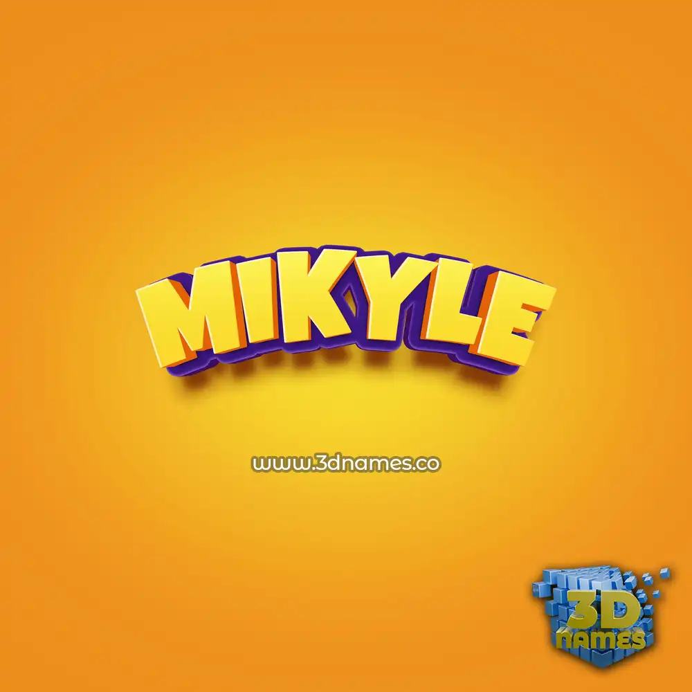 mikyle in Orange Toon style - 3D name wallpaper