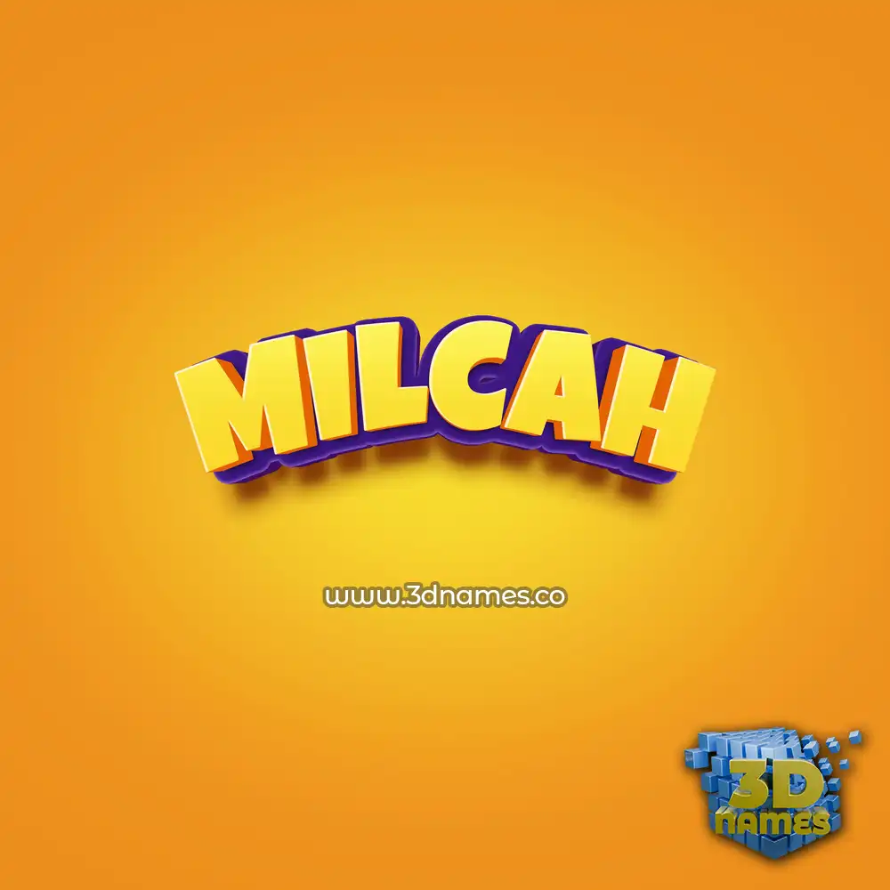 milcah in Orange Toon style - 3D name wallpaper