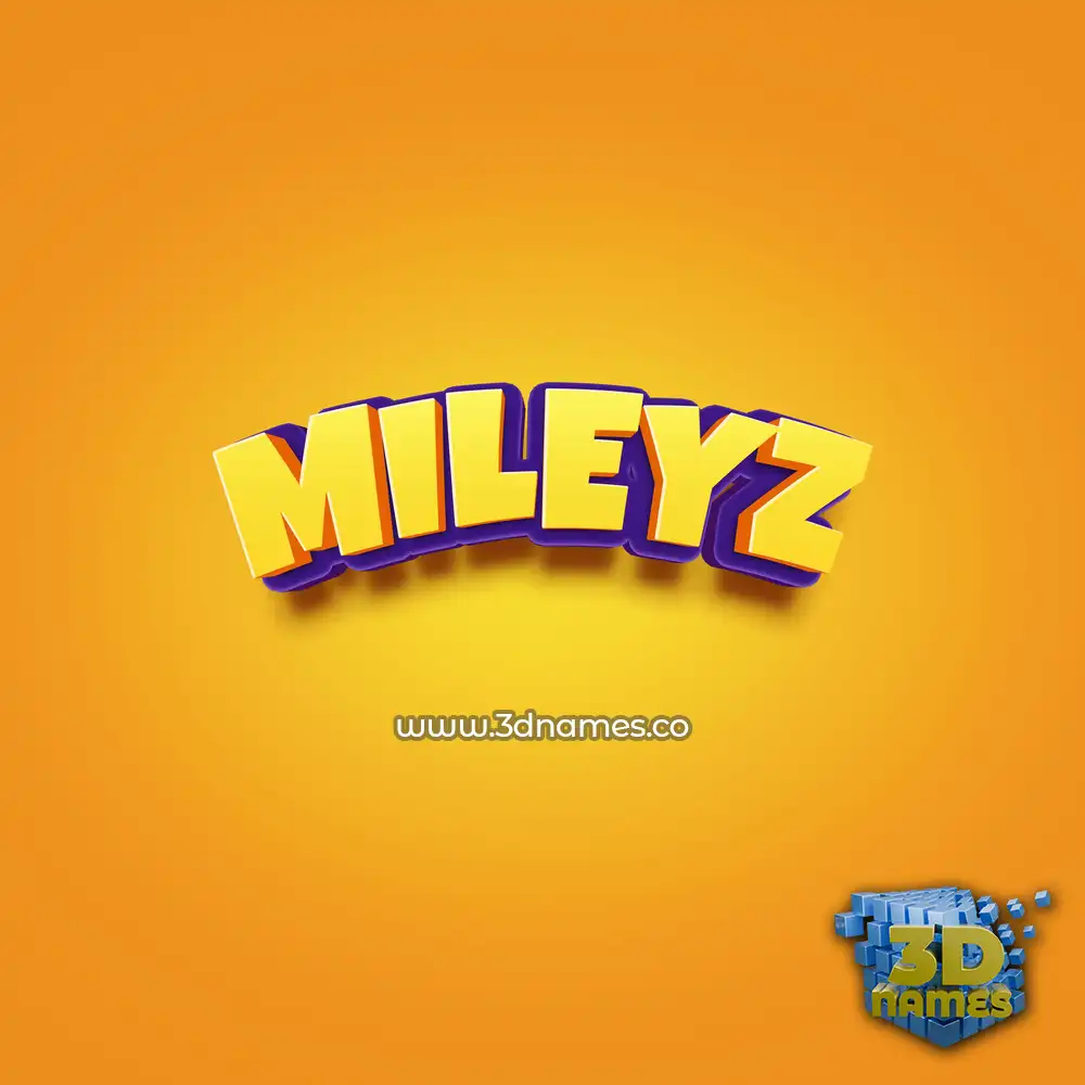 mileyz in Orange Toon style - 3D name wallpaper