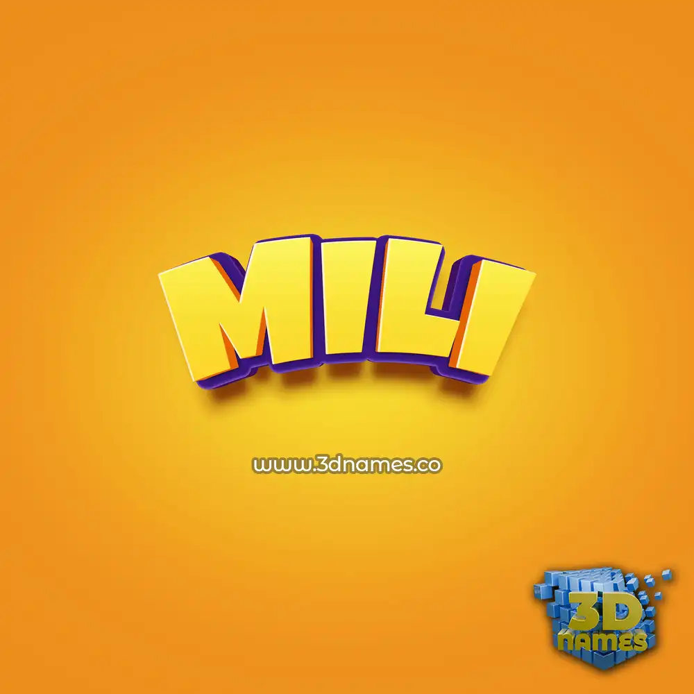 mili in Orange Toon style - 3D name wallpaper