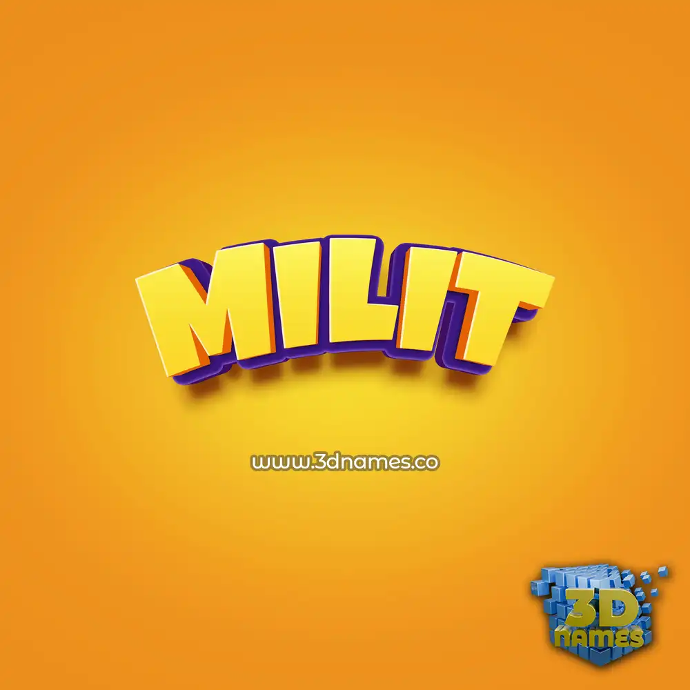 milit in Orange Toon style - 3D name wallpaper