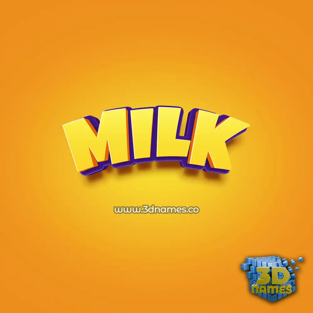 milk in Orange Toon style - 3D name wallpaper