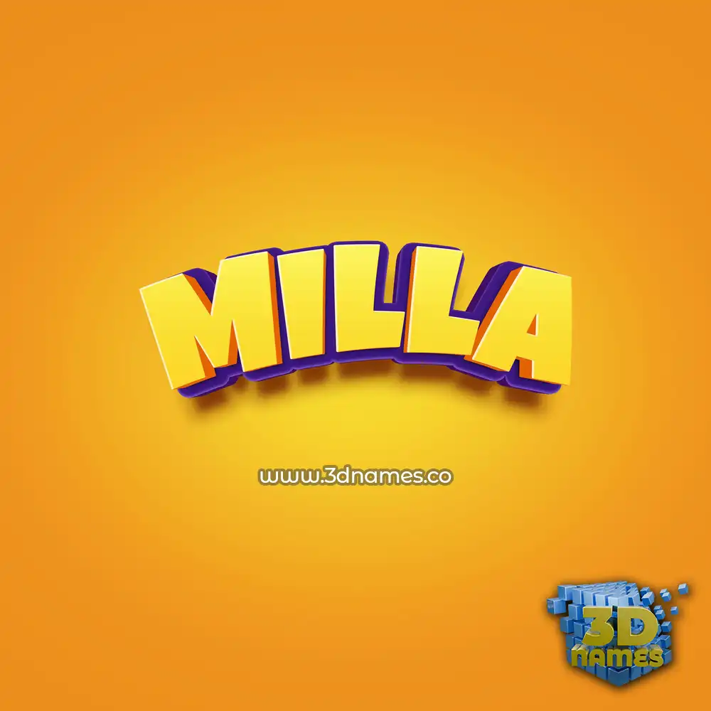 milla in Orange Toon style - 3D name wallpaper