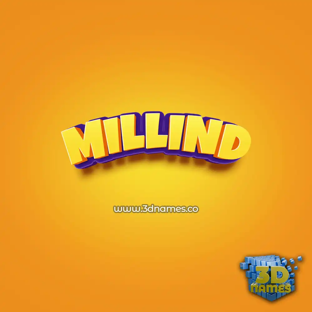 millind in Orange Toon style - 3D name wallpaper