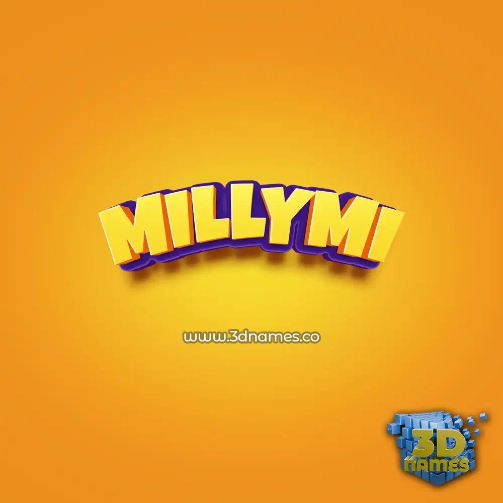 millymi in Orange Toon style - 3D name wallpaper