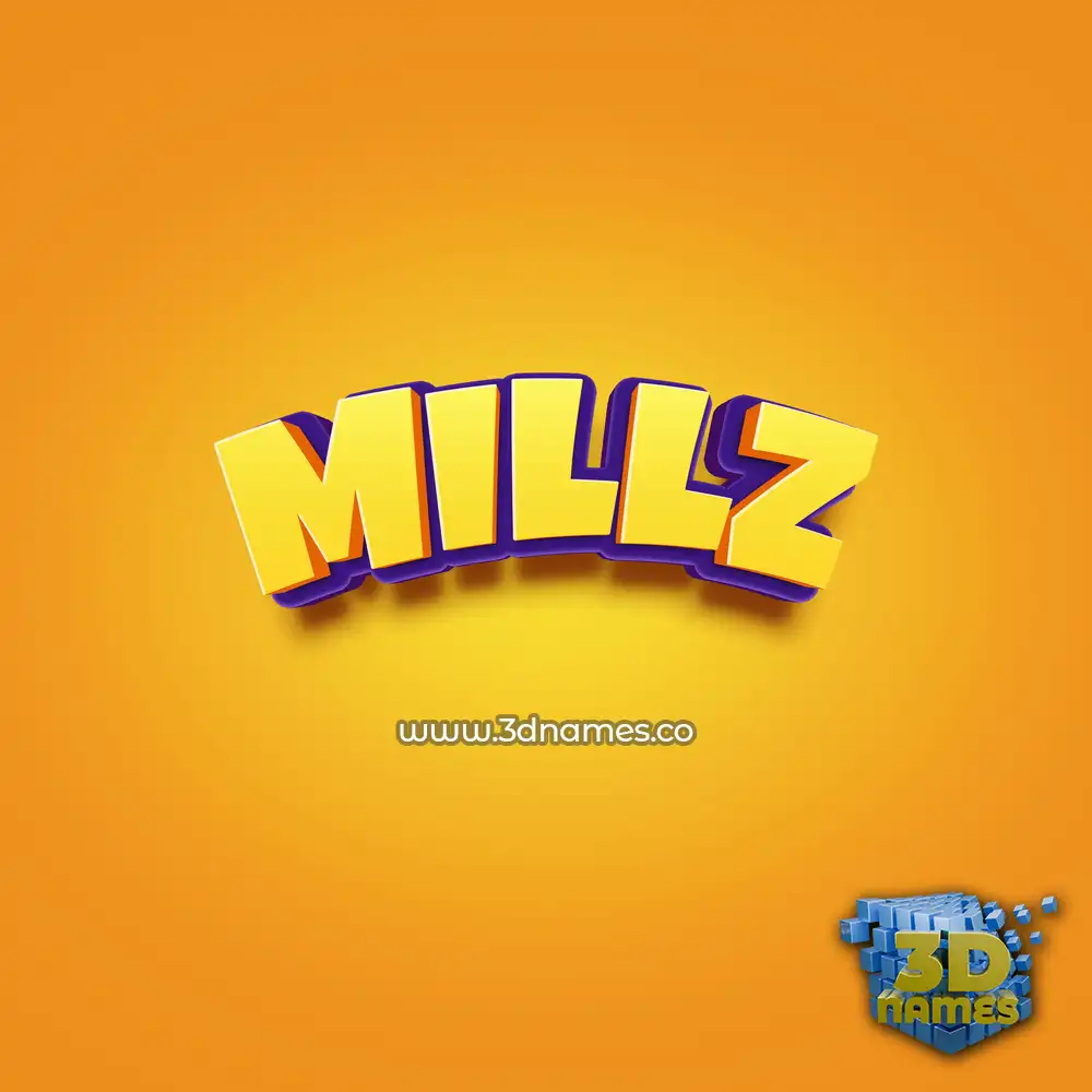 millz in Orange Toon style - 3D name wallpaper