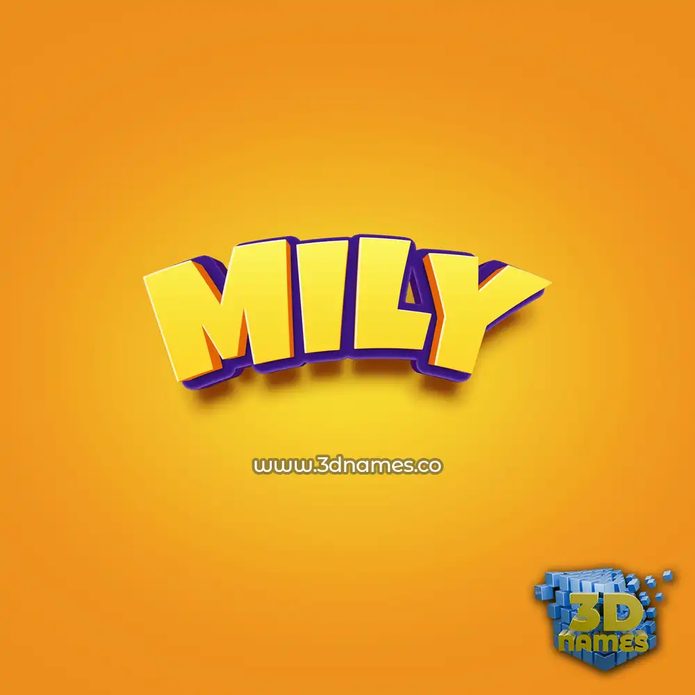 mily in Orange Toon style - 3D name wallpaper
