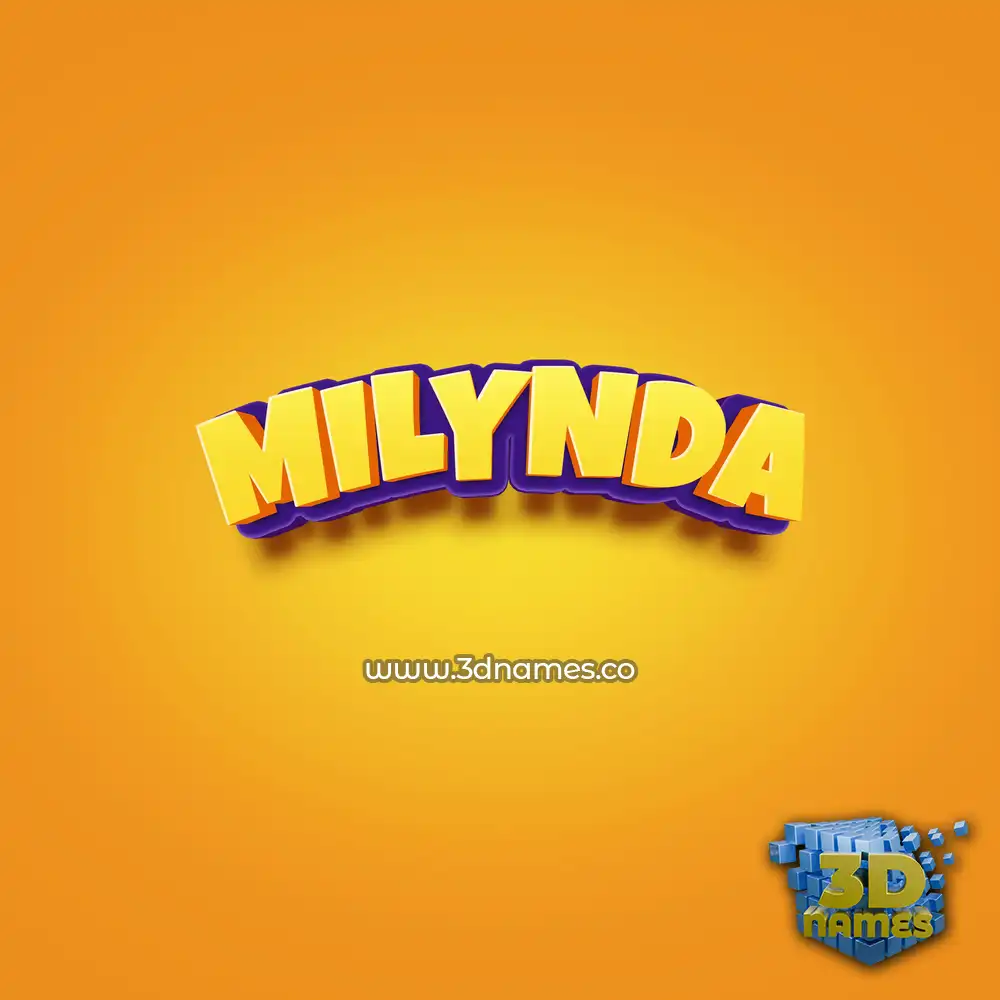 milynda in Orange Toon style - 3D name wallpaper