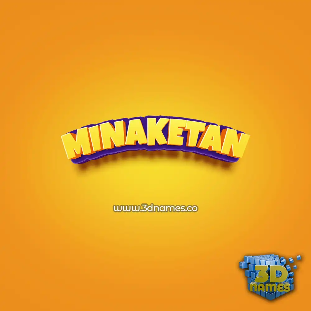 minaketan in Orange Toon style - 3D name wallpaper