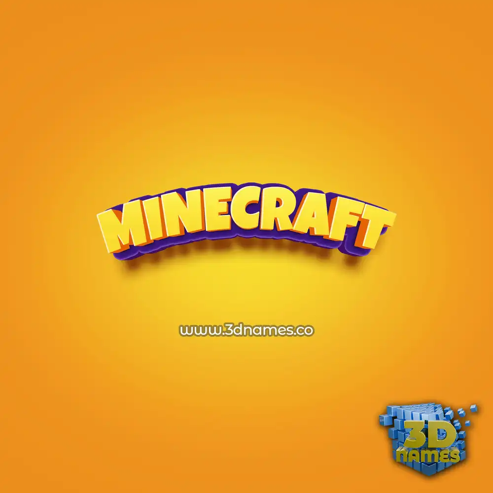 minecraft in Orange Toon style - 3D name wallpaper
