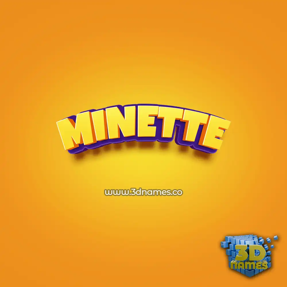 minette in Orange Toon style - 3D name wallpaper