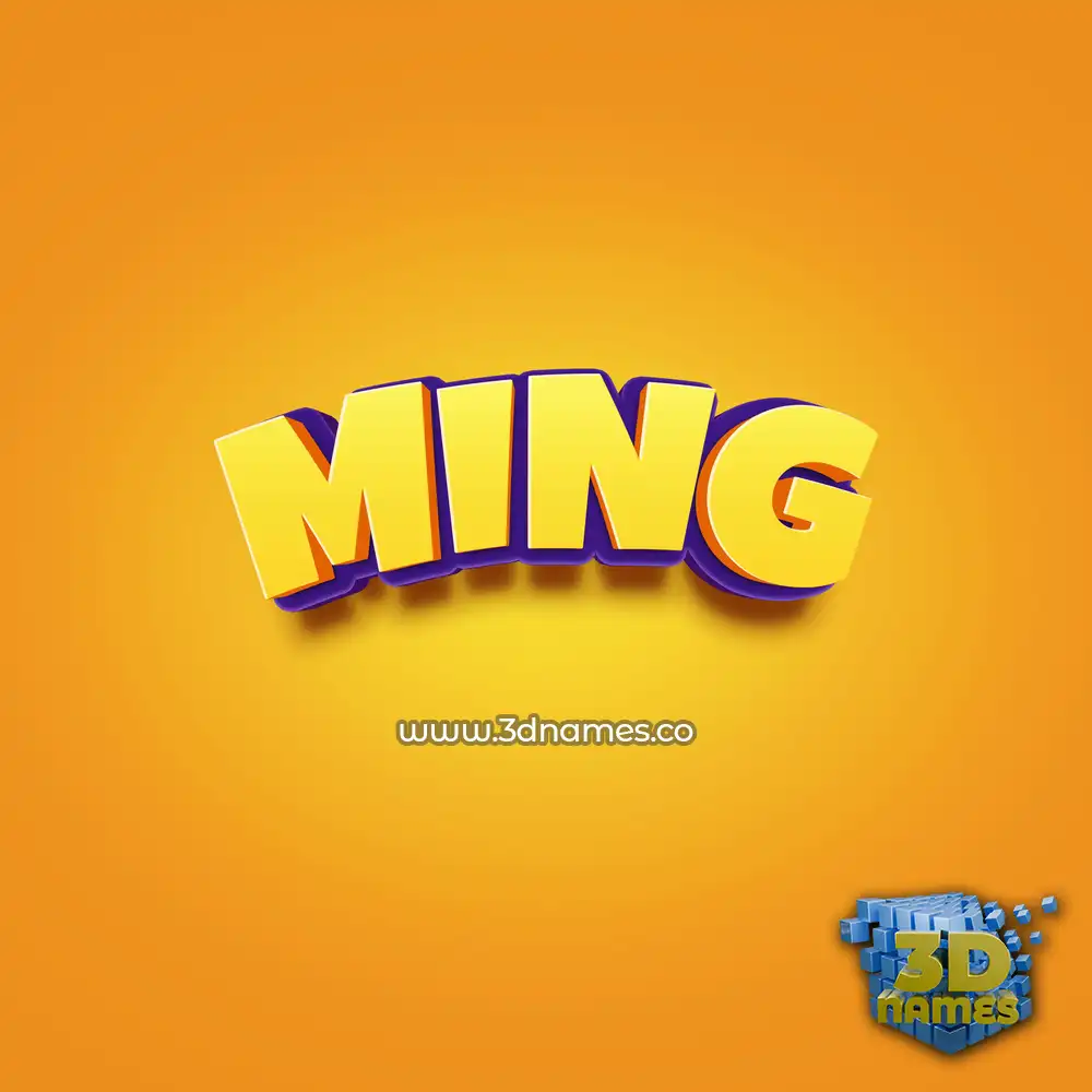 ming in Orange Toon style - 3D name wallpaper