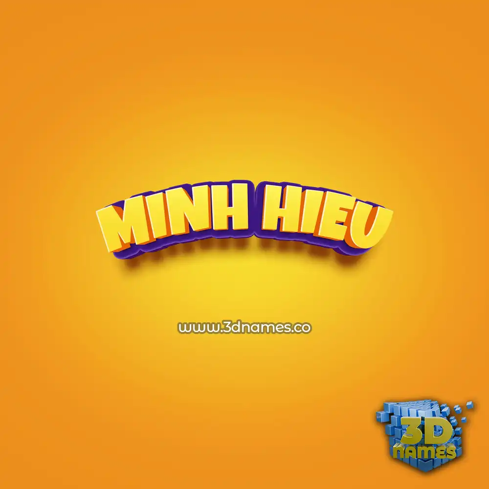 minh hieu in Orange Toon style - 3D name wallpaper