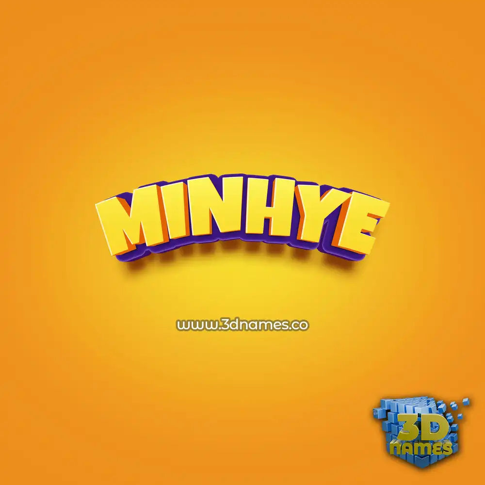minhye in Orange Toon style - 3D name wallpaper