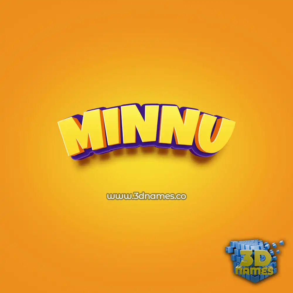 minnu in Orange Toon style - 3D name wallpaper