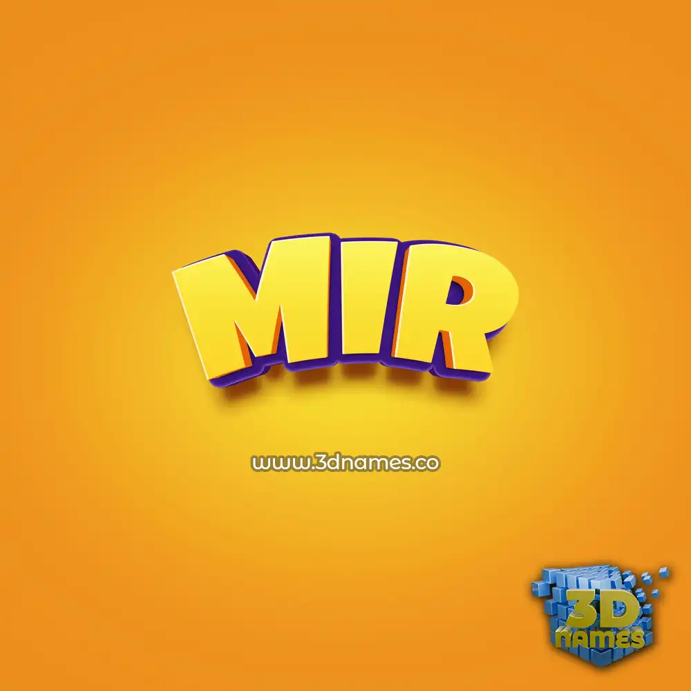 mir in Orange Toon style - 3D name wallpaper