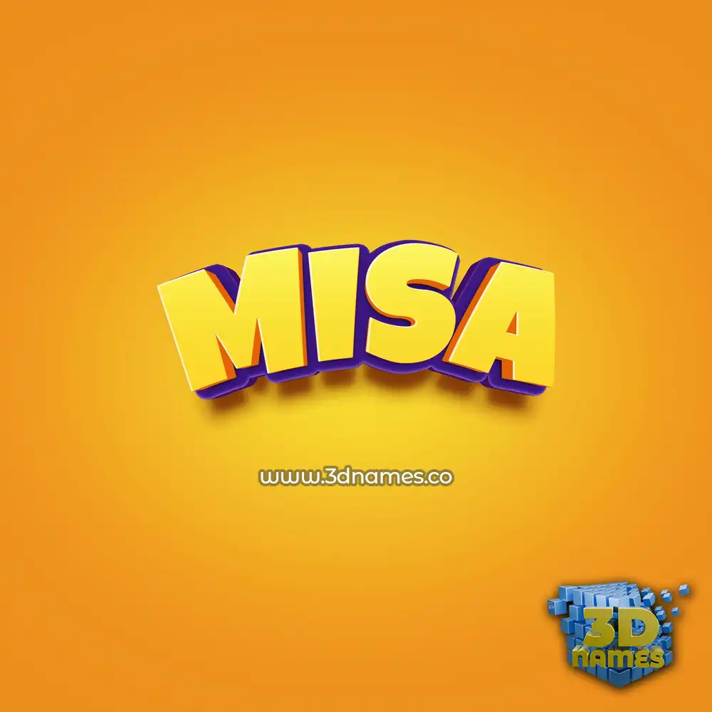 misa in Orange Toon style - 3D name wallpaper