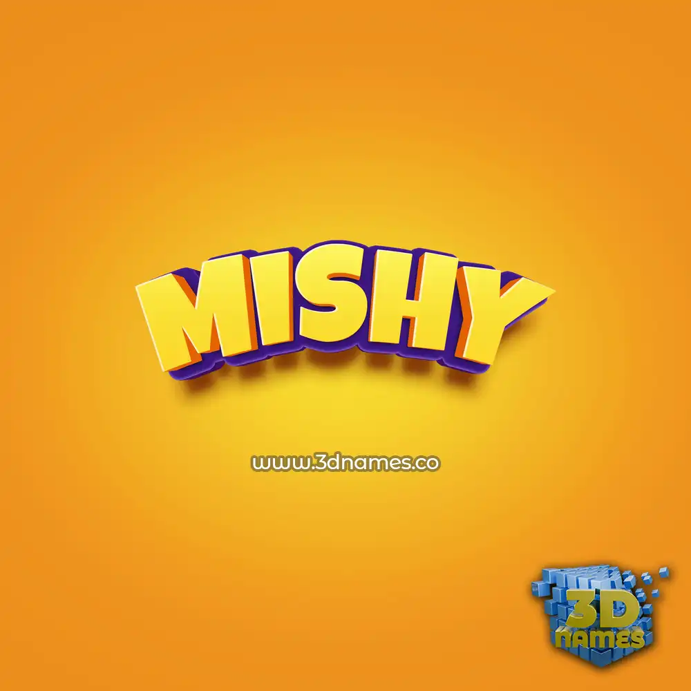 mishy in Orange Toon style - 3D name wallpaper