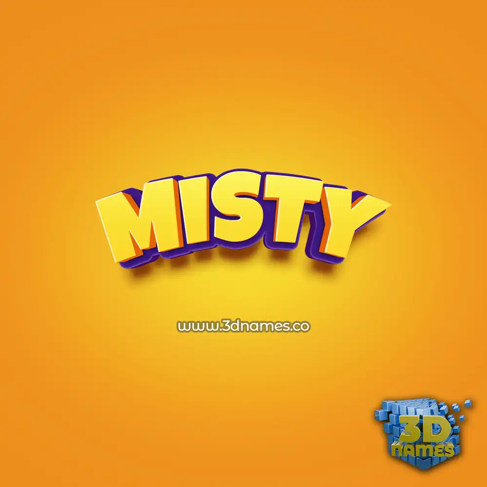 misty in Orange Toon style - 3D name wallpaper
