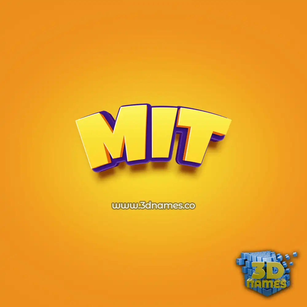 mit in Orange Toon style - 3D name wallpaper