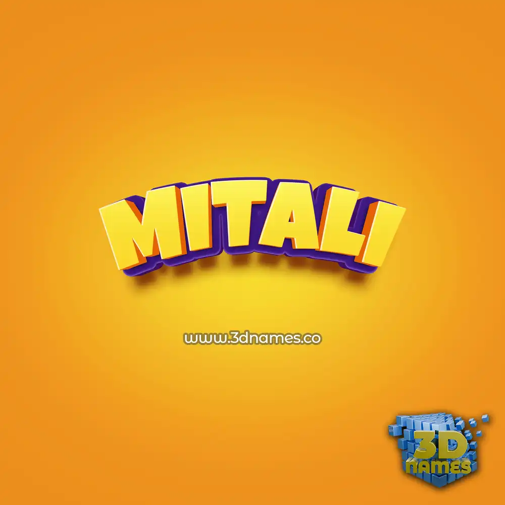 mitali in Orange Toon style - 3D name wallpaper
