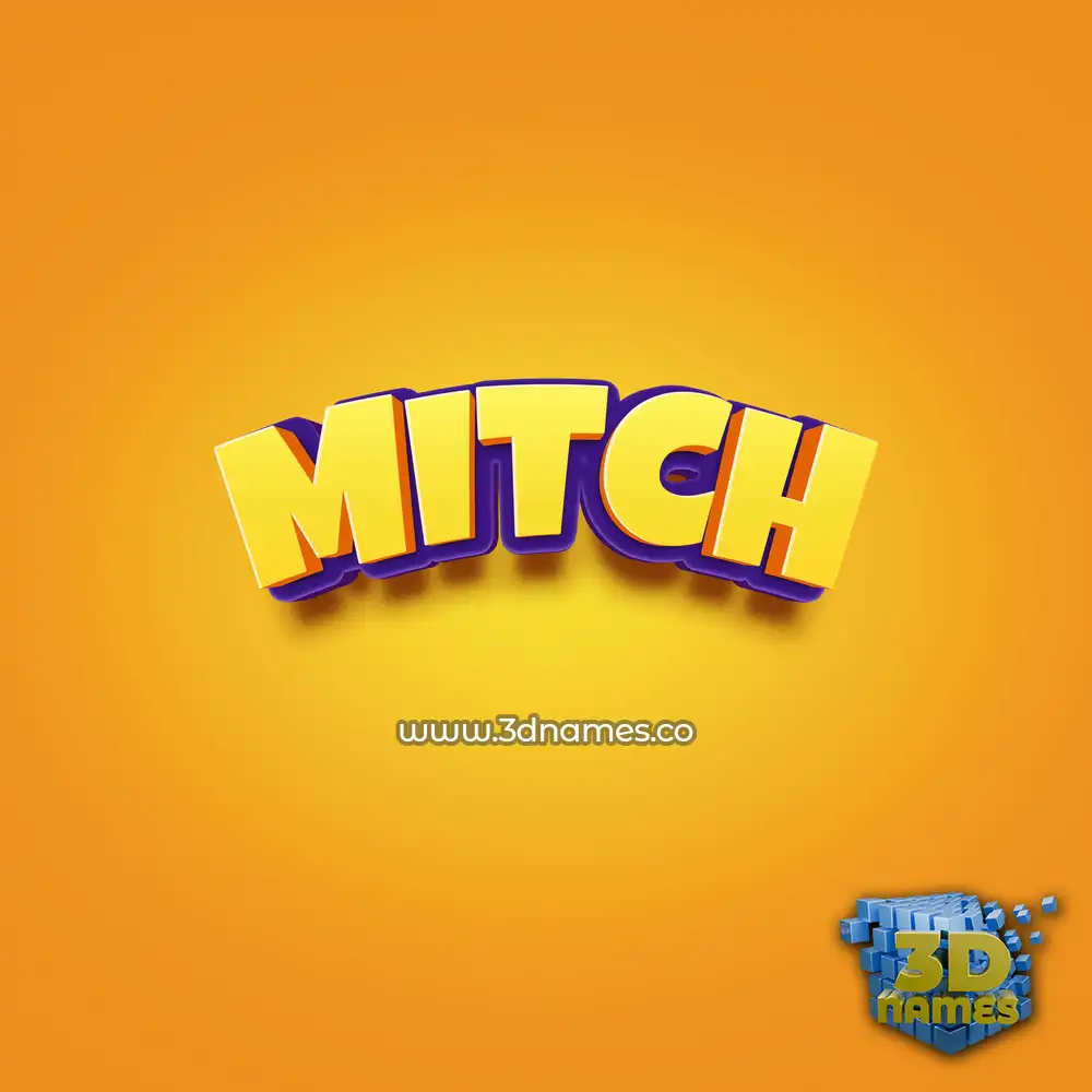 mitch in Orange Toon style - 3D name wallpaper