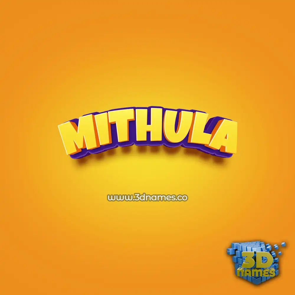 mithula in Orange Toon style - 3D name wallpaper