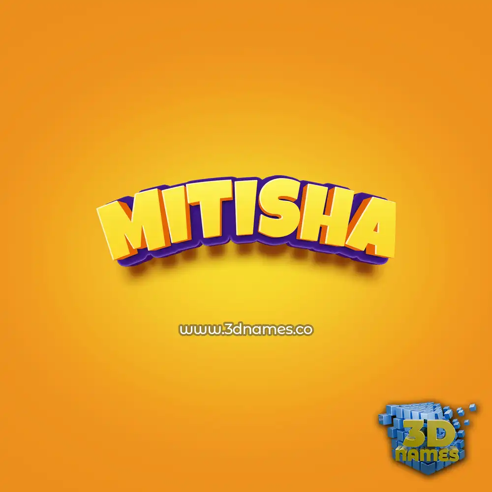 mitisha in Orange Toon style - 3D name wallpaper