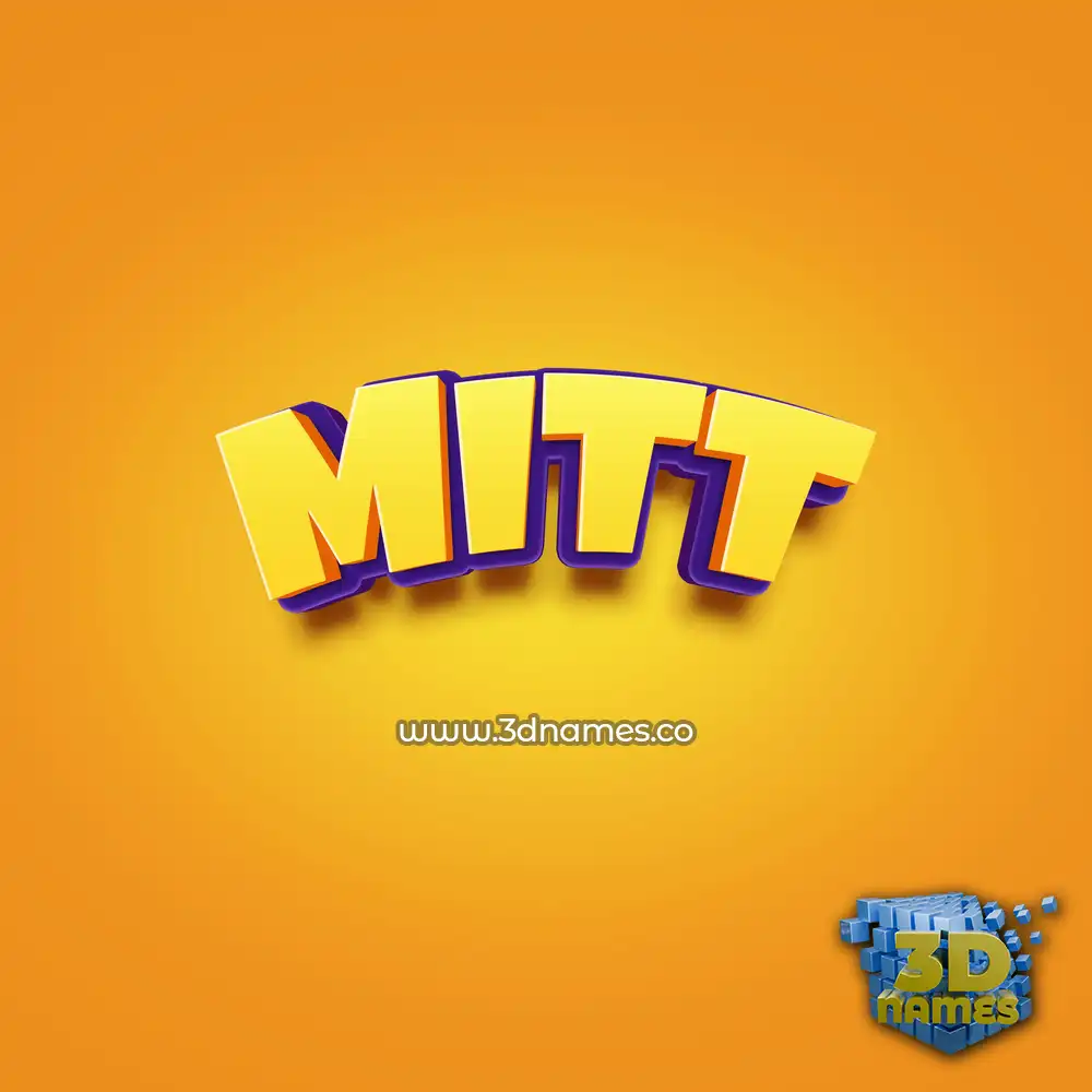 mitt in Orange Toon style - 3D name wallpaper