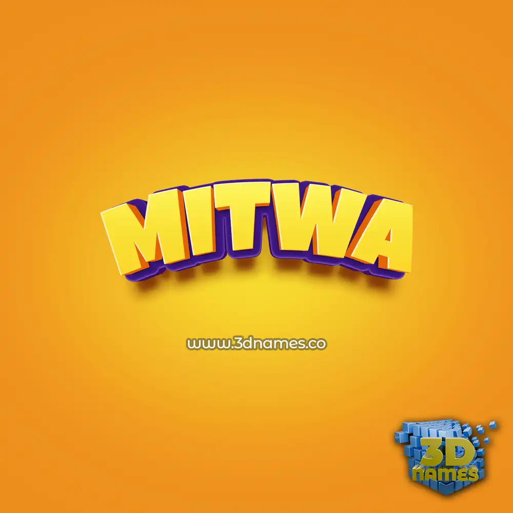 mitwa in Orange Toon style - 3D name wallpaper